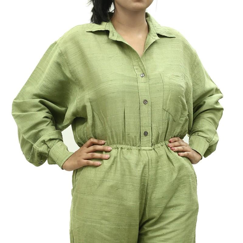 Rhode Resort Tara Jumpsuit Dress Silk Collared Neck Long Sleeves XS NWD 233435