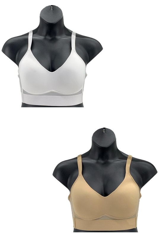 Rhonda Shear 2-pack Molded Cup Bra w/ Mesh Back Detail Nude/White