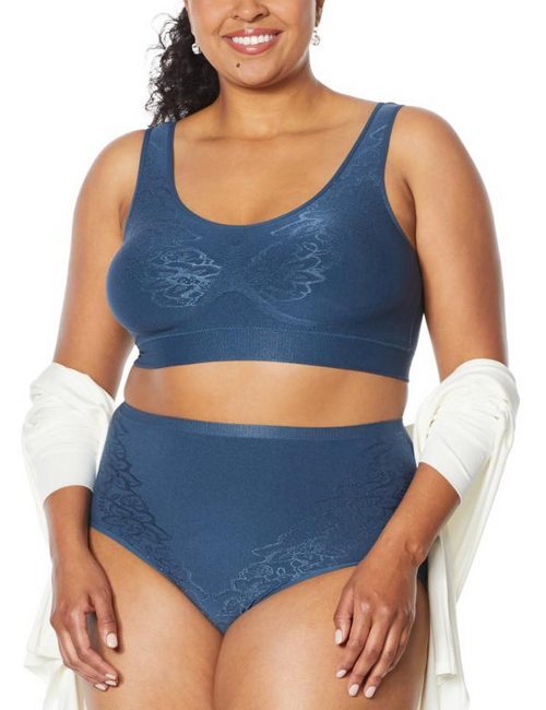 Rhonda Shear Black Jacquard Ahh Bra Removable Pads New