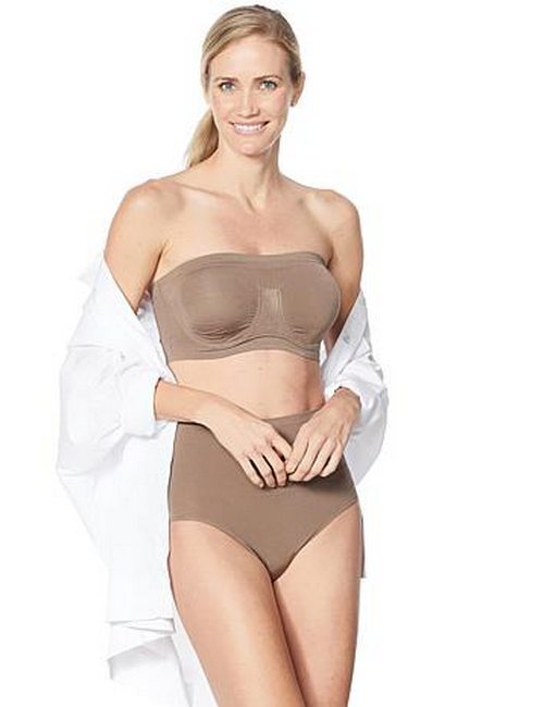 Rhonda Shear Black Underwire Removable Pads Strapless Bandeau Bra New