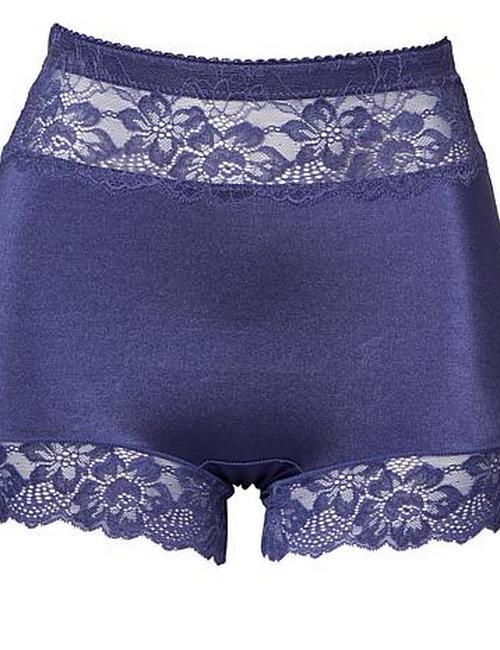 Rhonda Shear Dark Blue Pinup Panty Lace Trim Retro Panties New