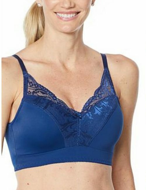 Rhonda Shear Dark Purple Pin Up Bra With Lace Back Detail New