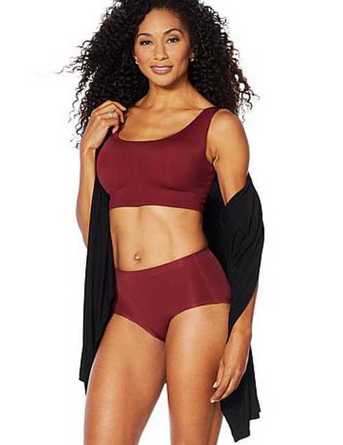 Rhonda Shear Mauve Invisible Body Bra Full Coverage Removable Pads NEW
