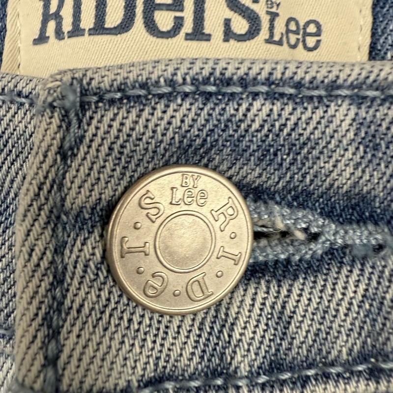 Riders By Lee Jeans Womens 11 Light Blue Hi Moms Distressed Stretch