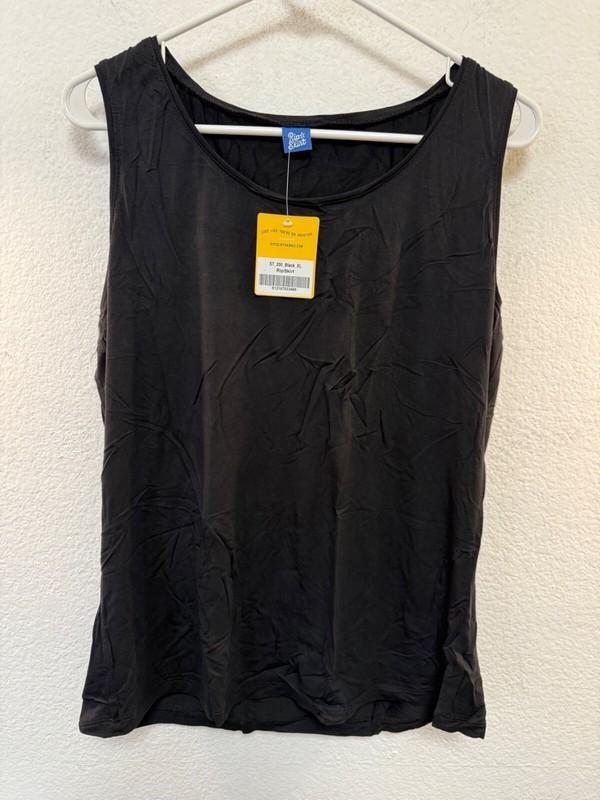 Rip Skirt Hawaii Black Tank Top Women's XL Modal Stretch Basic Minimalist