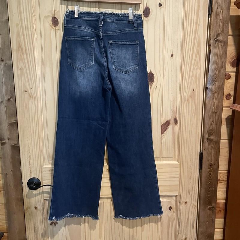 Risen High Waist Wide Leg Frayed Hem Women’s Jeans Size 7/28