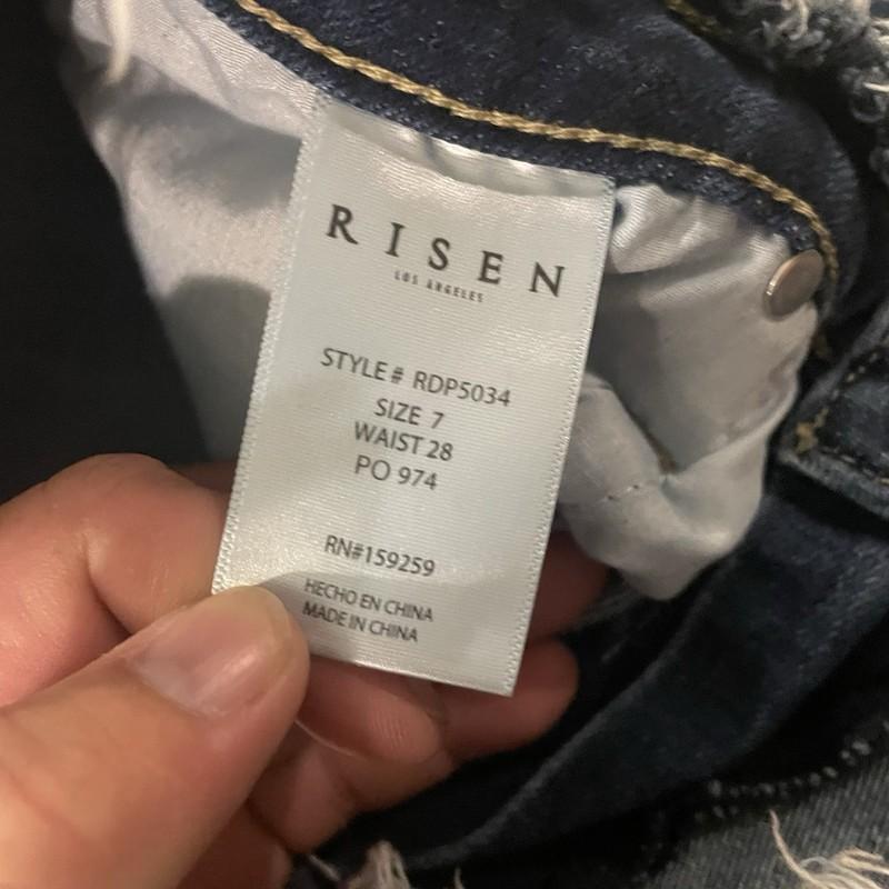 Risen High Waist Wide Leg Frayed Hem Women’s Jeans Size 7/28