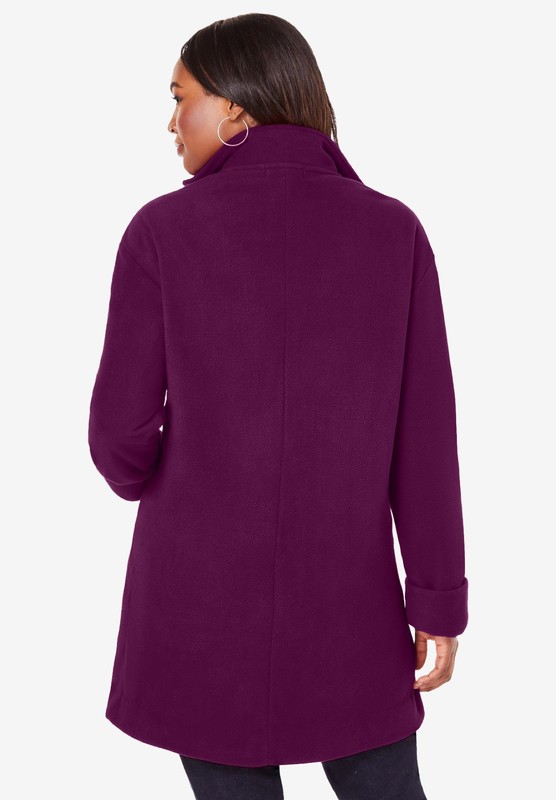 Roaman's Women's Plus Size Plus Size Fleece Driving Coat