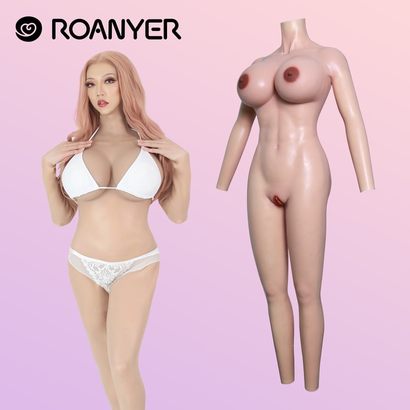 Roanyer Crossdresser Silicone full Body Suit H Cup large boob large breast form