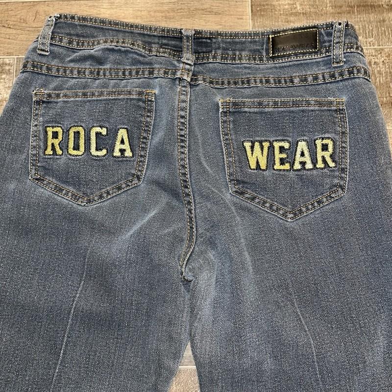 Rocawear Jeans Women’s Size 9 Blue Embroidered Logo Vintage Hip Hop