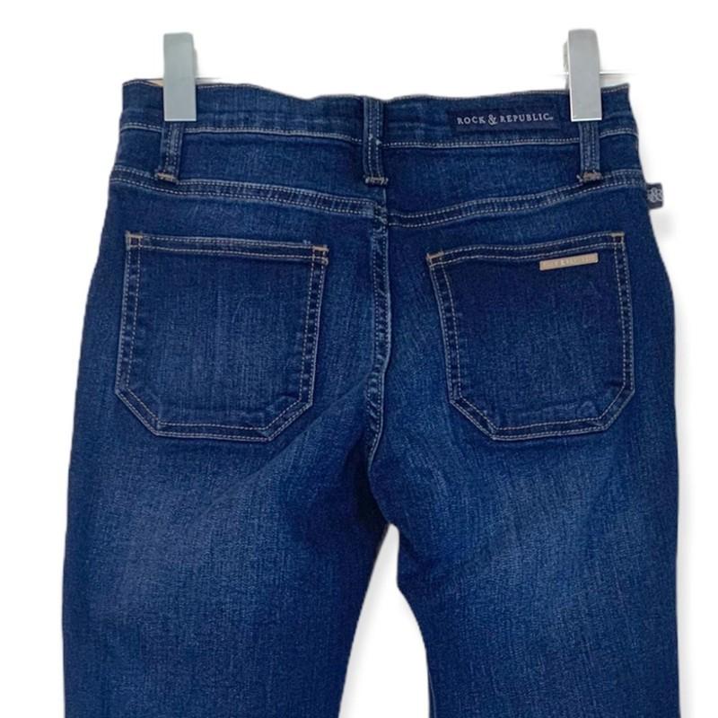 Rock & Republic Dark Wash Mid Rise Zipper Skinny Ankle Jeans Women's Size 2
