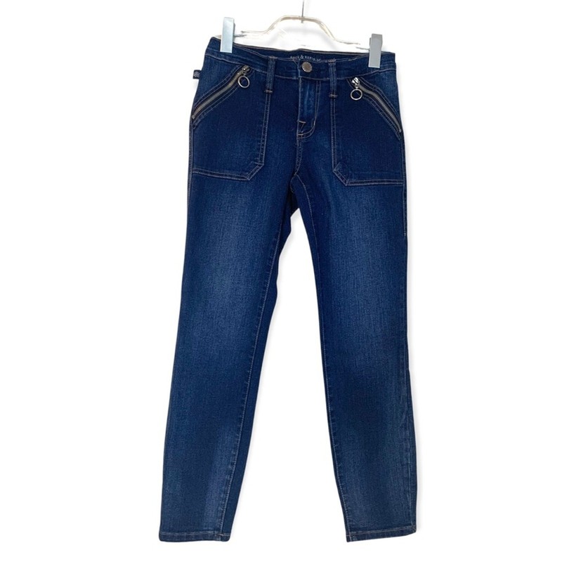 Rock & Republic Dark Wash Mid Rise Zipper Skinny Ankle Jeans Women's Size 2