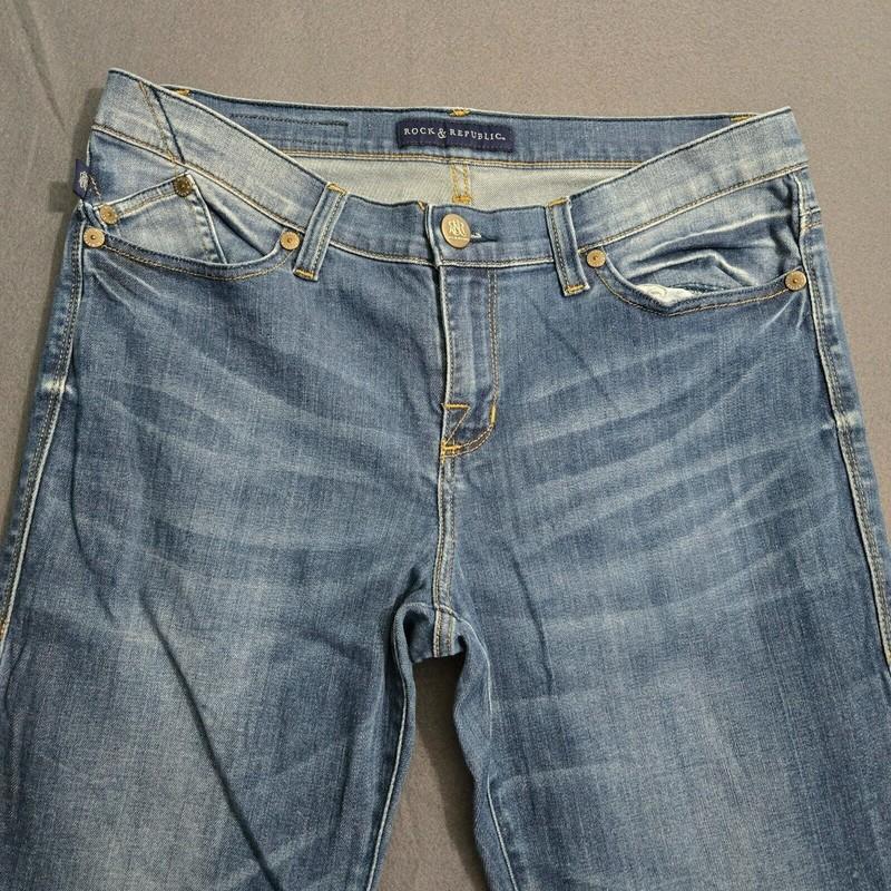 Rock & Republic Women 10M Mid Rise Roth Flare Jeans