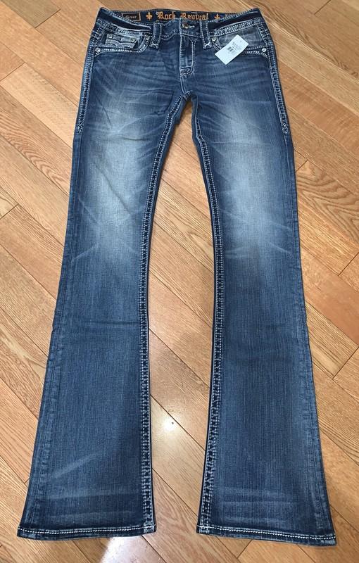 Rock Revival Greer Boot Cut Jeans Women’s Size 27 X 34 Medium Blue NEW $169