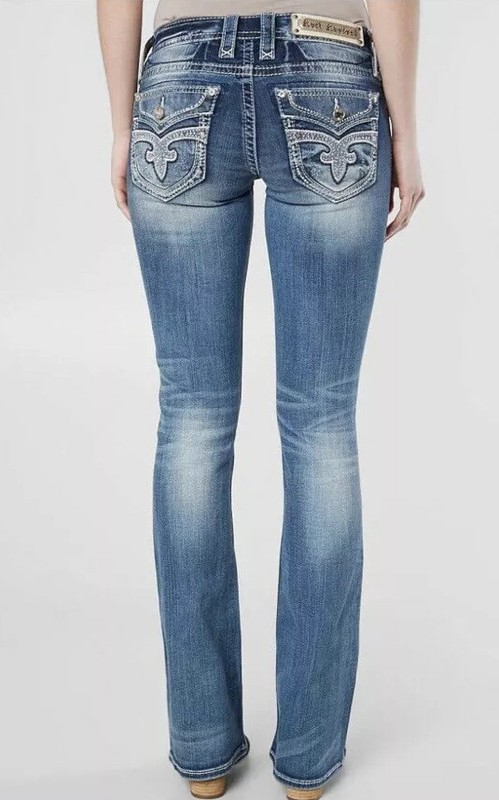 Rock Revival Greer Boot Cut Jeans Women’s Size 27 X 34 Medium Blue NEW $169