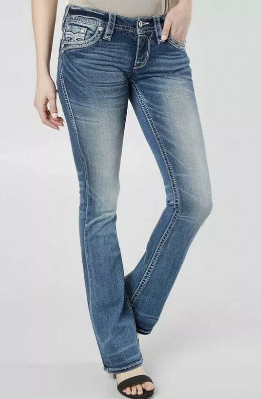 Rock Revival Greer Boot Cut Jeans Women’s Size 27 X 34 Medium Blue NEW $169