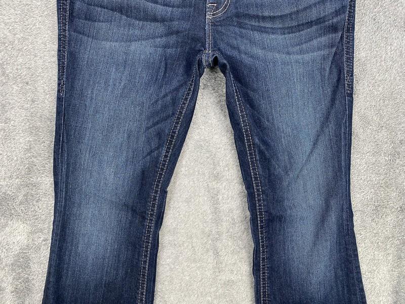 Rock Revival Jean Womens 30 Blue Bootcut Klarry Embellished Stretch Thick Stitch