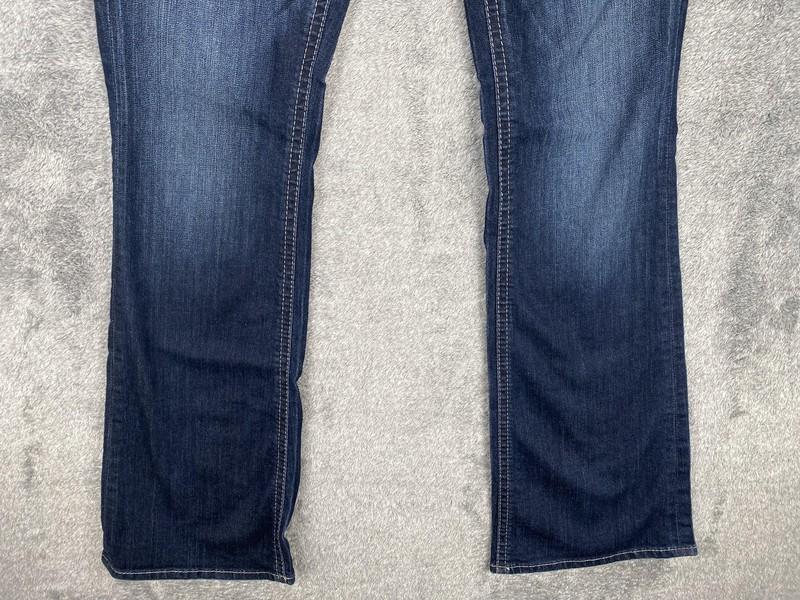 Rock Revival Jean Womens 30 Blue Bootcut Klarry Embellished Stretch Thick Stitch