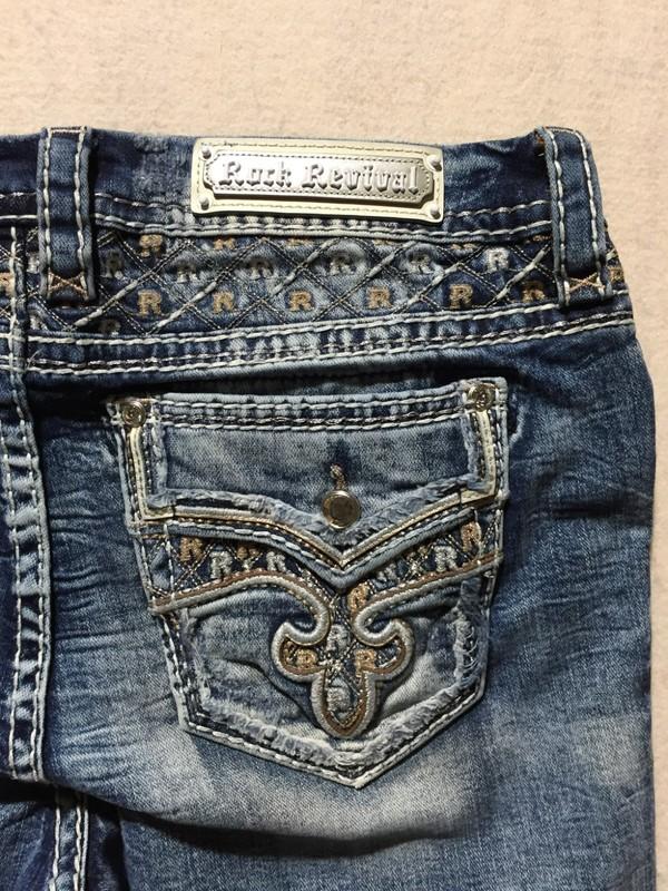 Rock Revival Rosewood Jeans Womens 34 Mid-Rise Ankle Skinny Flap Pockets Blue