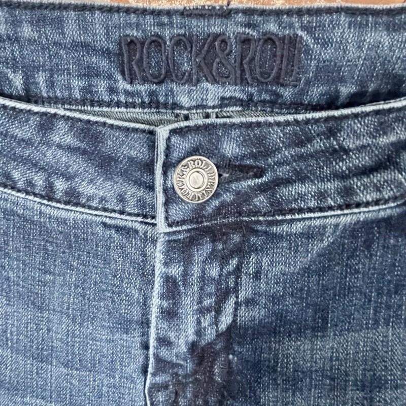 Rock & Roll Cowgirl Boot Flare Trouser Low Rise Dark Stretch Jeans Womens 36x34