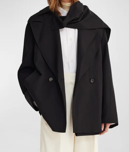 Rohe Virgin Wool Tailoring Scarf (removable) Jacket/Blazer Two Ways To Wear