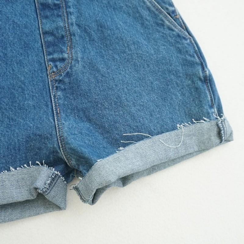 ROLLAS Mirage Denim Shortalls Womens Size 25 Blue Jean Romper Raw Hem Overall