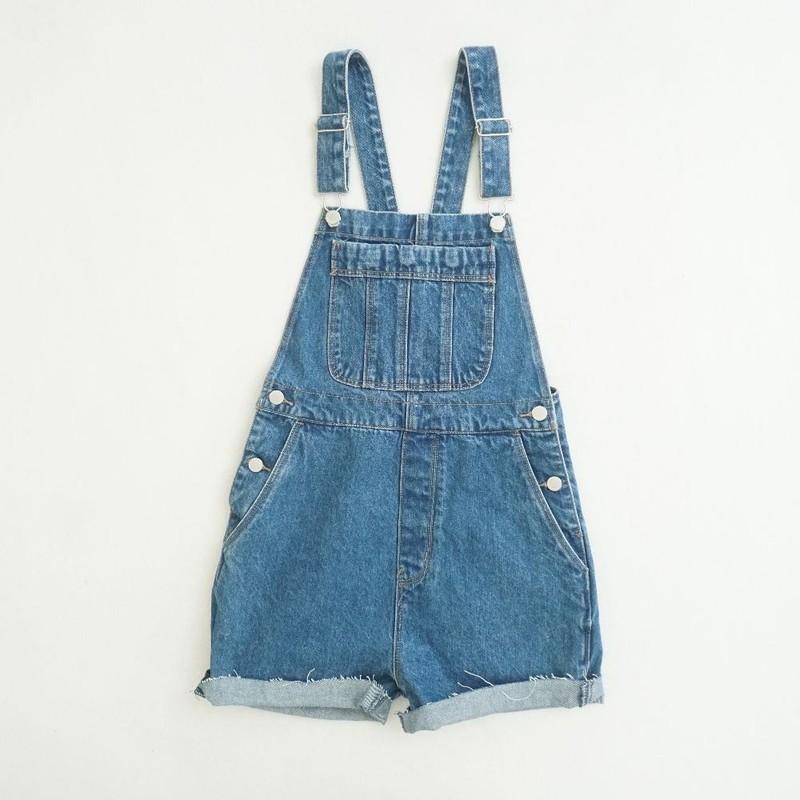ROLLAS Mirage Denim Shortalls Womens Size 25 Blue Jean Romper Raw Hem Overall