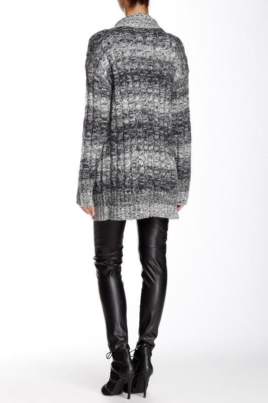 Romeo And Juliet Couture Black White Knit Open Shawl Collar Cardigan NWT