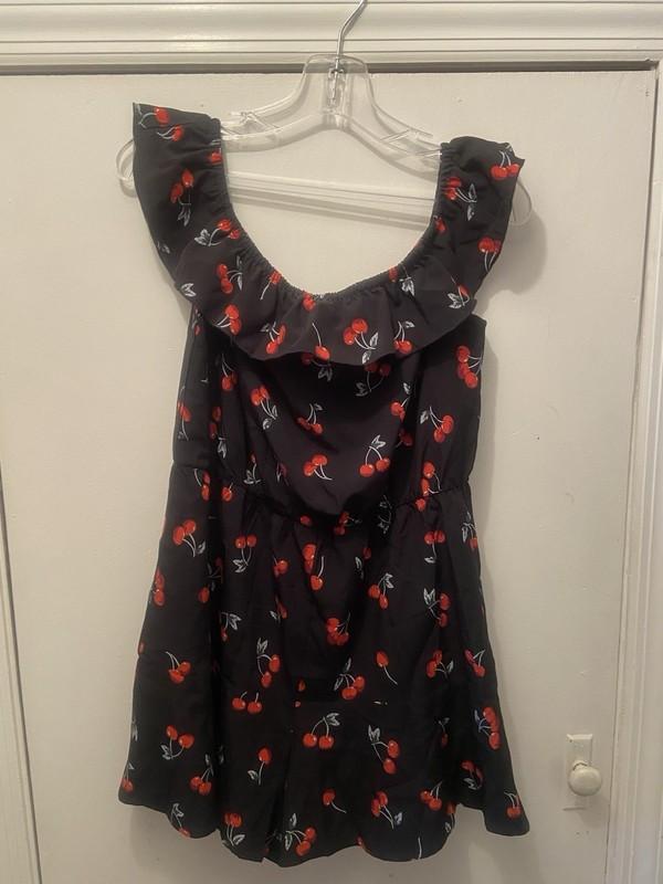 Romwe Cherry Romper XL RUNS SMALL