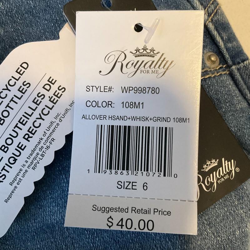 Royalty Wanna Betta Butt Denim Jeans Wonmens Size 6 Blue Stretch Pockets