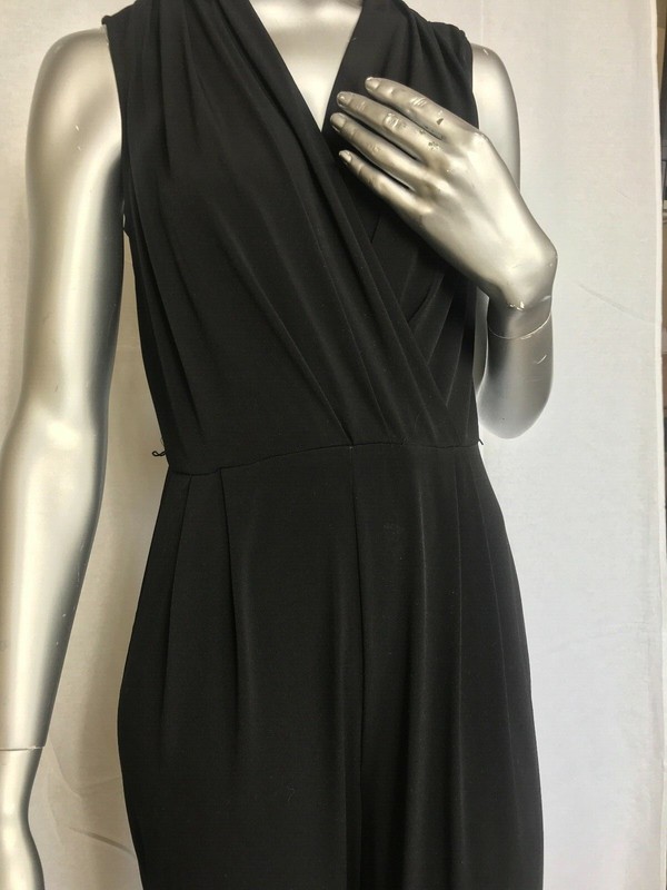 RSVP Size 8 Jumpsuit Back Stretch Crop Wide Leg Ponte Knit Romper One Piece
