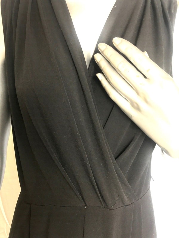 RSVP Size 8 Jumpsuit Back Stretch Crop Wide Leg Ponte Knit Romper One Piece