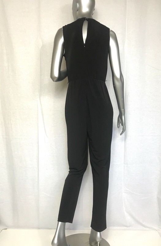 RSVP Size 8 Jumpsuit Back Stretch Crop Wide Leg Ponte Knit Romper One Piece