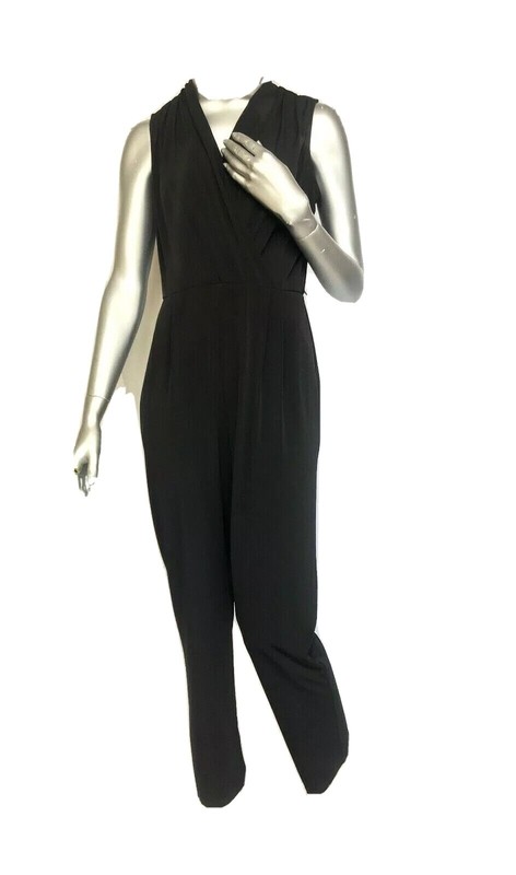 RSVP size 8 jumpsuit back stretch crop wide leg Ponte knit romper one piece