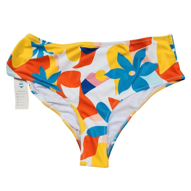 Ruched Design Swim bottoms Floral Print Womens Size XL