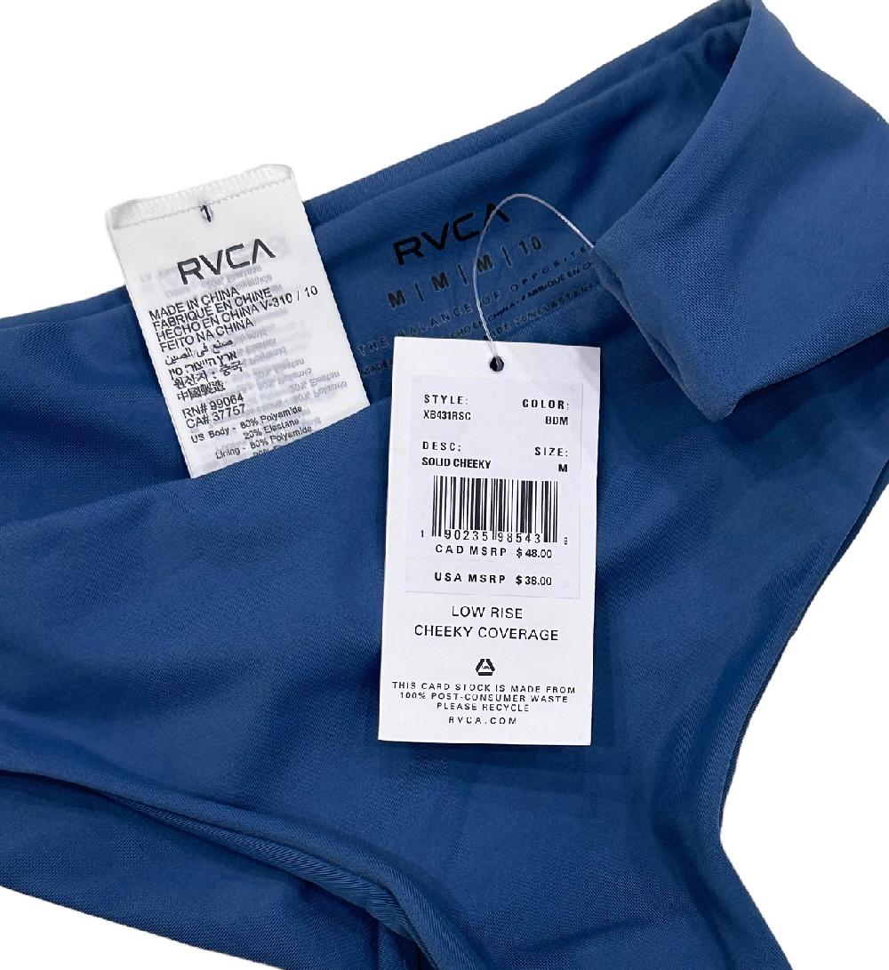 RVCA Women's Surf Bikini Bottom Solid Cheeky Low Rise