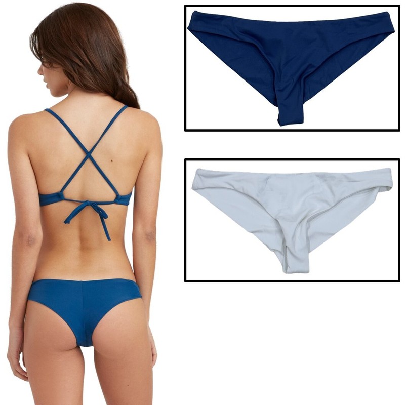 RVCA Women's Surf Bikini Bottom Solid Cheeky Low Rise