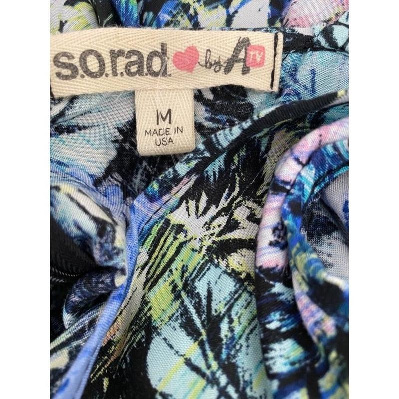 S.O.R.A.D By A Size M Romper Sleeveless Rayon Multi-Color Floral Scoop Neck