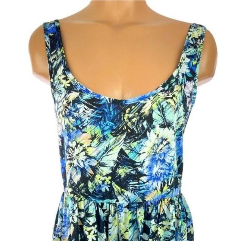 S.O.R.A.D By A Size M Romper Sleeveless Rayon Multi-Color Floral Scoop Neck