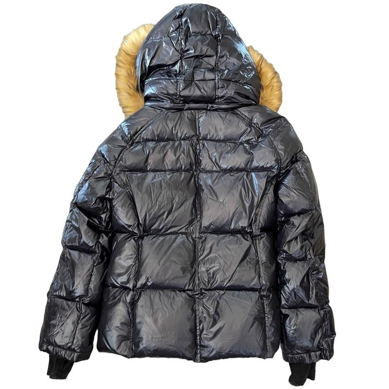S13 Allie Women's Jet Natural Faux Fur Trim Hooded Down Jacket XL - $265
