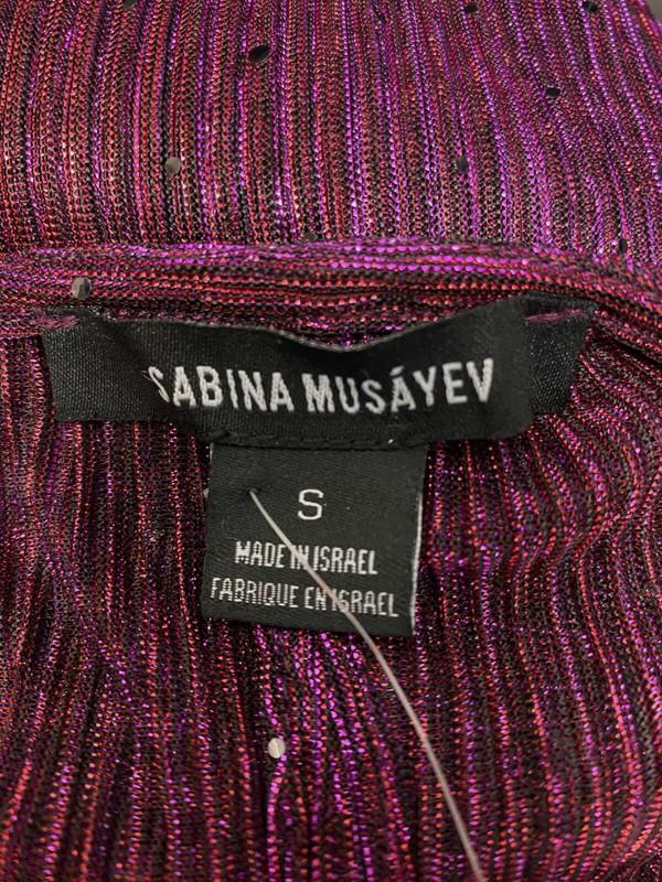 Sabina Musayev Women's Red Sequin Layered Maxi Dress Size Small