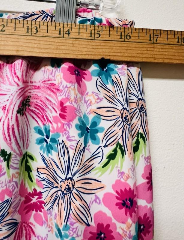 Sag Harbor Skirt Women’s Size 16 Pink Floral Flare Hem Elastic Waist