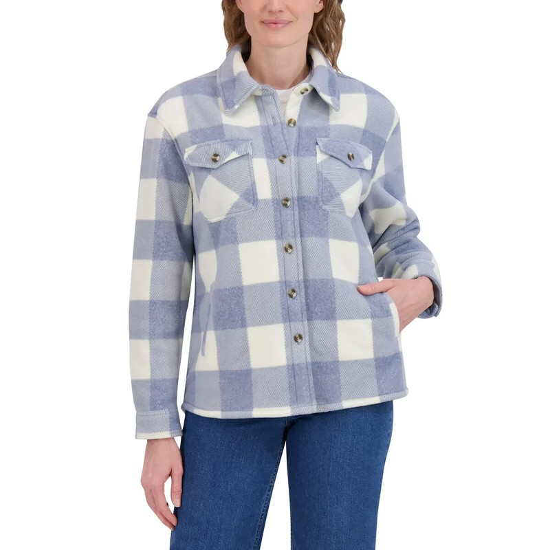 SAGE Women's Plush Shirt Jacket - BLUE (Select Size: XS-XXL) FAST SHIPPING
