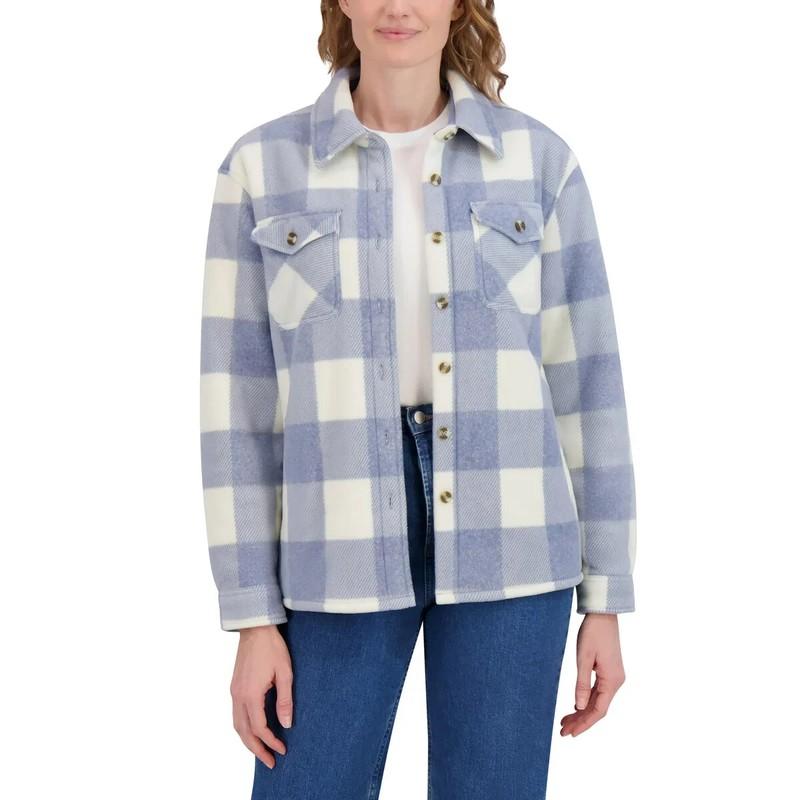 SAGE Women's Plush Shirt Jacket - BLUE (Select Size: XS-XXL) FAST SHIPPING