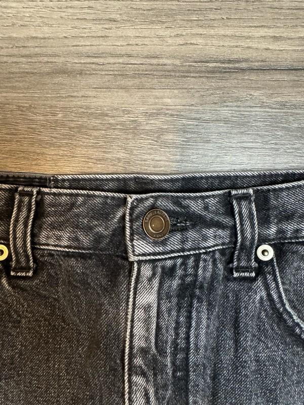 SAINT LAURENT Black Denim Mini Skirt Cotton Size 28 165/66Y