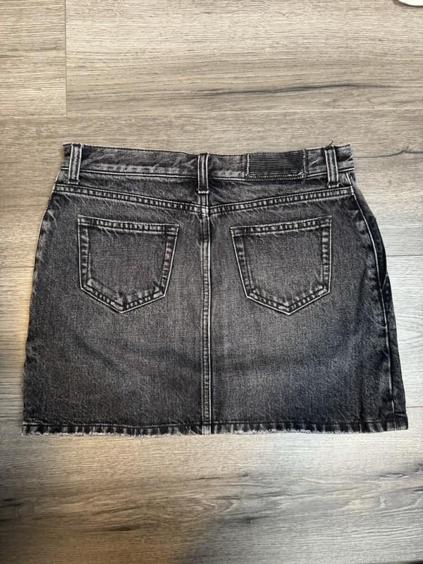 SAINT LAURENT Black Denim Mini Skirt Cotton Size 28 165/66Y