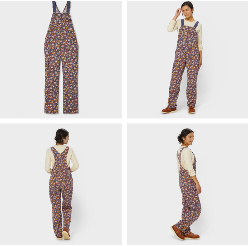SALE~~Women's Heirloom Gardening Bib Overalls -Color Dusk Blue Fall Hedgehog