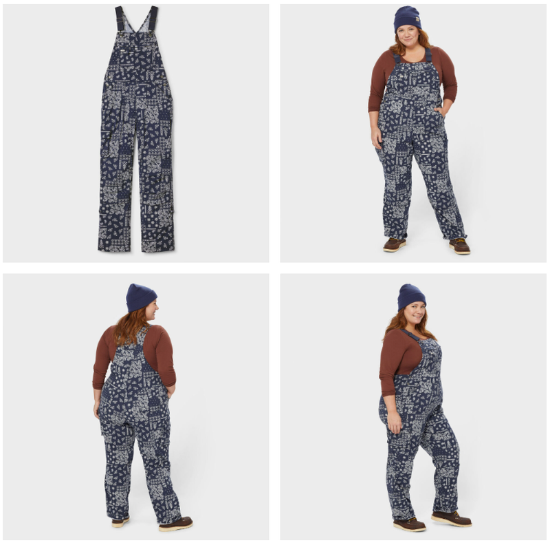 SALE~~Women's Heirloom Gardening Bib Overalls - Navy Bandana