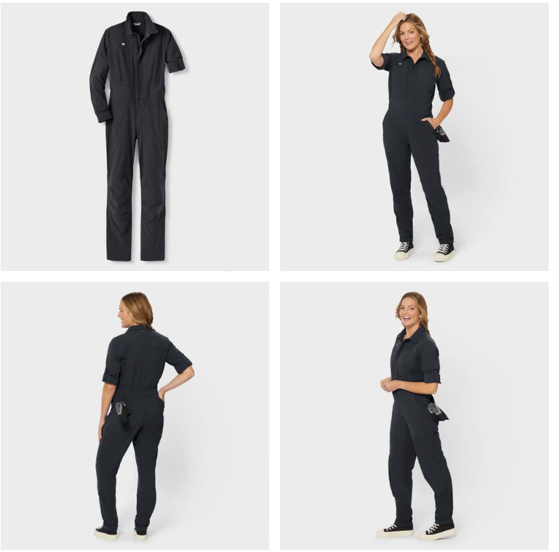 SALE~~Women's Heirloom Gardening Long Sleeve Coveralls - BLACK -FREE SHIP