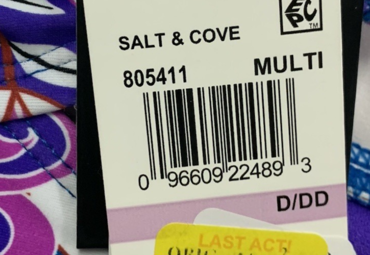 Salt + Cove D/DD Juniors Floral-Print Tie-Back Bikini Top New